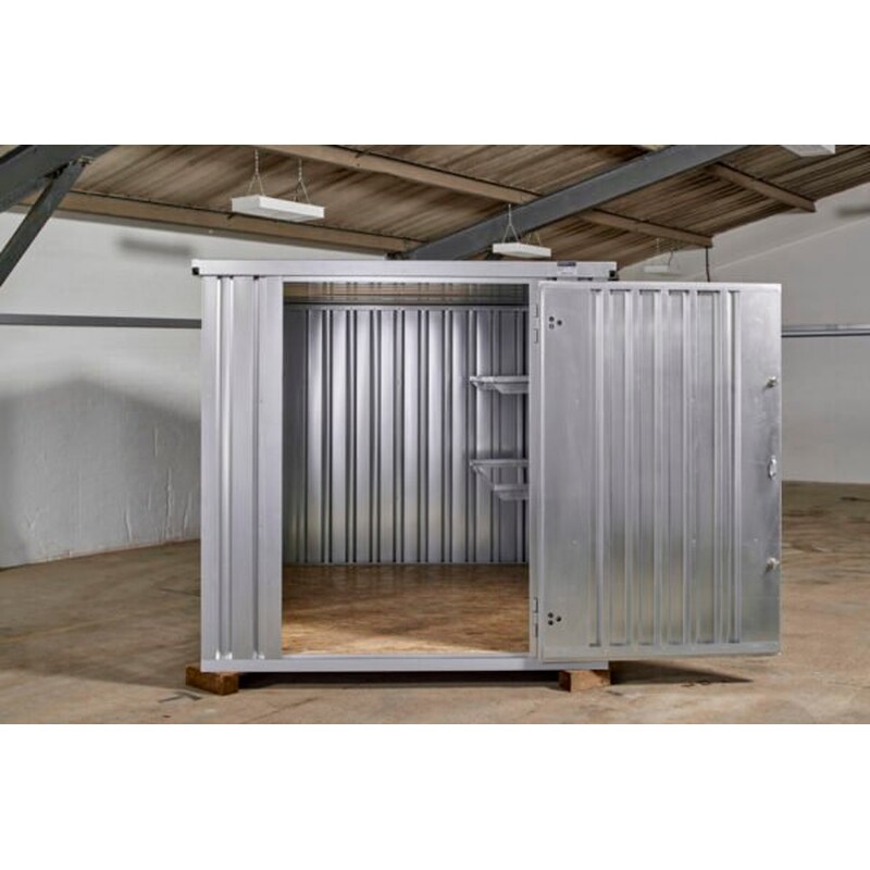 3M X 2.1M Flat Pack Storage Container – Galvanised Steel 3m x 2.1m flat pack storage container – galvanised