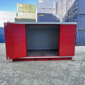 4m x 2m insulated coshh flat pack storage unit