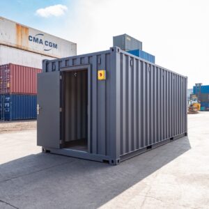 enhanced 20ft standard shipping container – grey finish